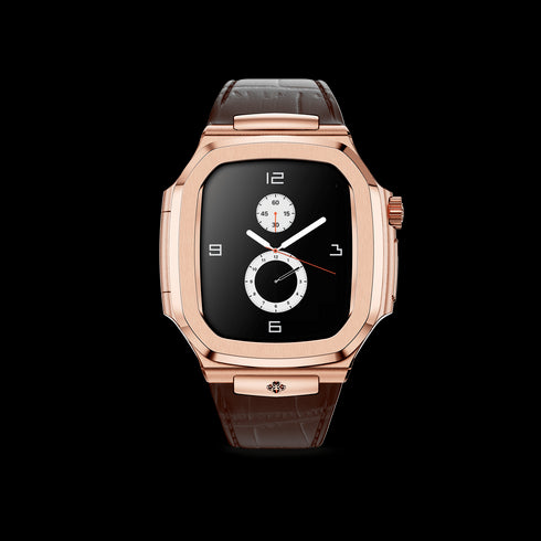 Apple Watch Case - ROL45 -  Rose Gold / Brown